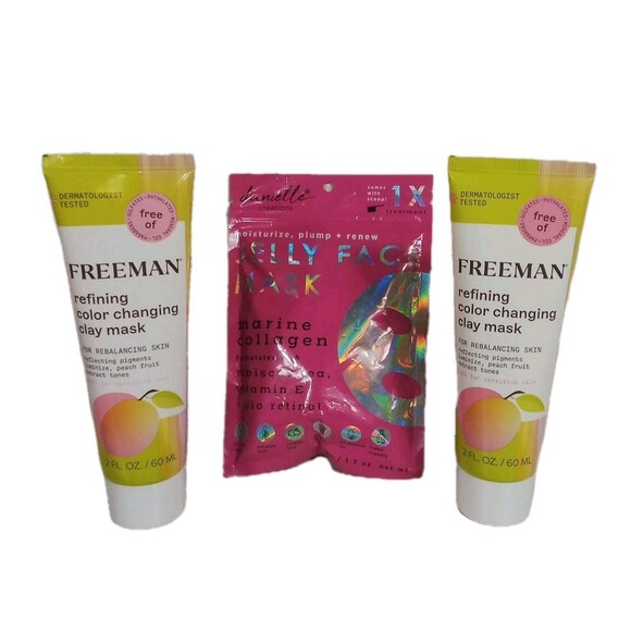 Beauty‎ Combo Dermatologist Tested Freeman Refining Color Changing Clay Mask Set - Picture 1 of 16